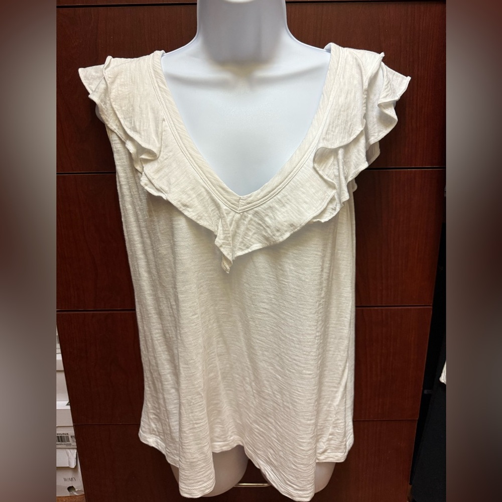 Veronica Beard Jeans Ruffle Trim Tank Top – Size L